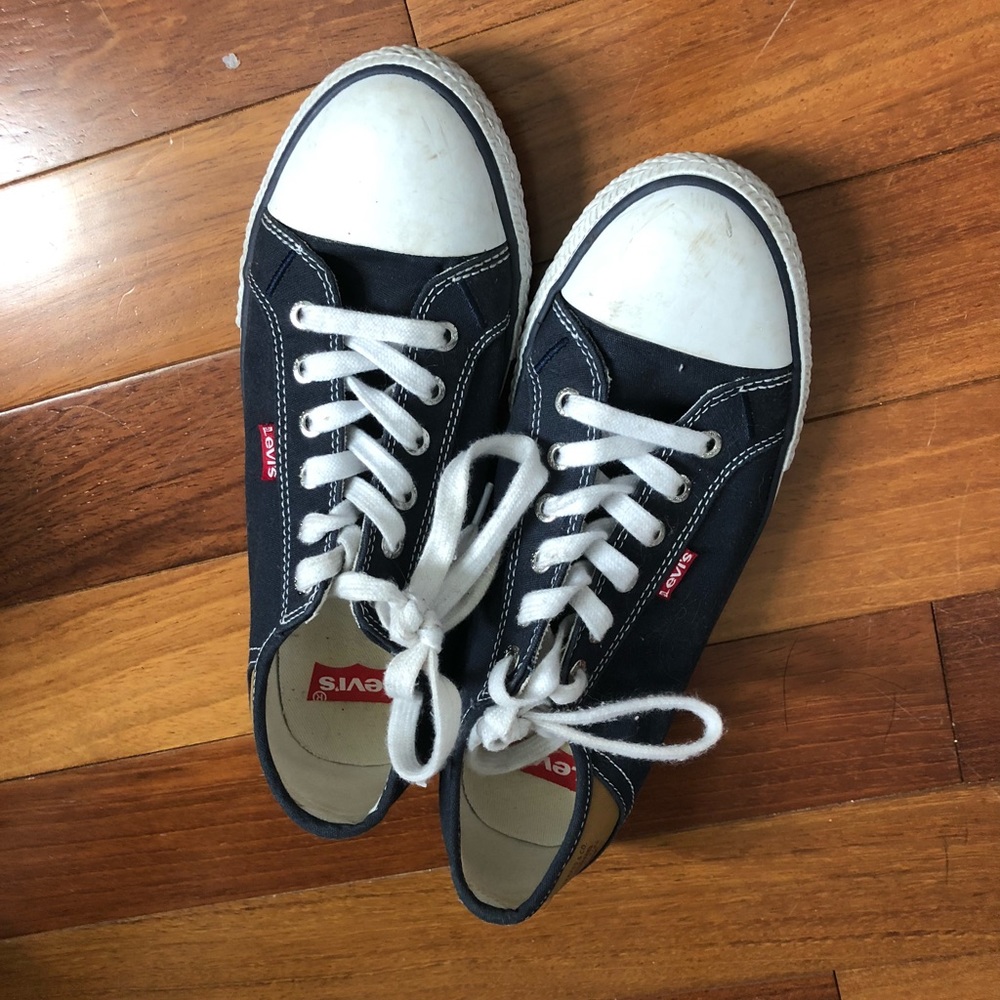 Navy blue levi sneakers